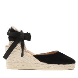 Еспадрили Manebi Soft Suede Low Wedge Espadrilles K 1.0 WL Черен
