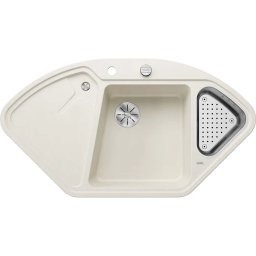BLANCO DELTA II Меко бял ъглова мивка за вграждане
