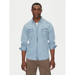Guess Jeans Риза M5RH55 D5M82 Син Regular Fit