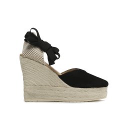 Manebi Еспадрили Heart-Shaped Wedge Espadrilles K 1.0 WH Черен