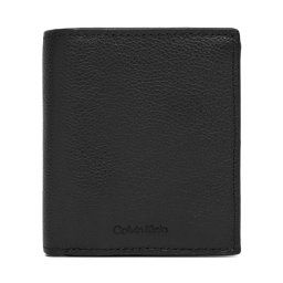 Голям мъжки портфейл Calvin Klein Micropebble Comp Trifold W Coin LV04D1034G Черен