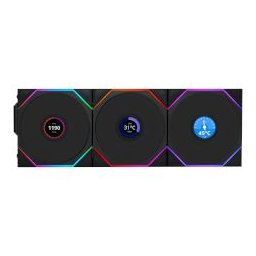 Fan pack UNI FAN TL-LCD Wireless 120 Black 3pcs