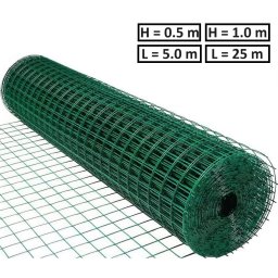 Електрозаварена мрежа HOBBY FENCE с PVC покритие, 12.7 x 12.7 мм., ø 0.9 мм., зелен цвят