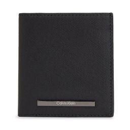 Голям мъжки портфейл Calvin Klein Modern Bar Trifold 6Cc W/Coin K50K511836 Черен