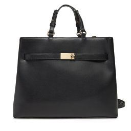 Дамска чанта Tommy Hilfiger Heritage Satchel AW0AW17211 Черен