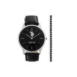 U.S. Polo Assn. Комплект часовник и гривна Jeremy USP6391TW Черен