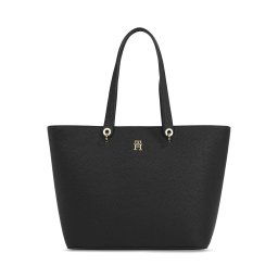 Дамска чанта Tommy Hilfiger Th Emblem Tote AW0AW15178 Черен