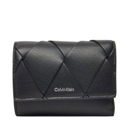 Дамски портфейл Calvin Klein Ck Woven Small Trifold K60K612953 Черен