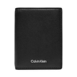 Голям мъжки портфейл Calvin Klein Ck Sleek Bifold 7cc W/Coin K50K512694 Черен