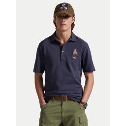 Polo Ralph Lauren Тениска с яка и копчета 710P00083001 Тъмносин Custom Slim Fit