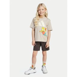 adidas Комплект тишърт и панталонки The Simpsons JL9196 Бежов Regular Fit