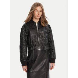 HUGO Кожено яке Lesana 50542331 Черен Relaxed Fit