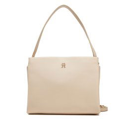 Дамска чанта Tommy Hilfiger Th Legacy Med Satchel AW0AW17173 Екрю