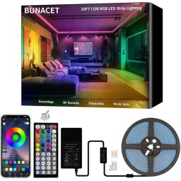 RGB COB Лента 672 LEDs с Bluetooth и RF Дистанционно Комплект 6м/12м