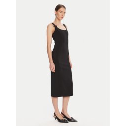 Patrizia Pepe Коктейлна рокля 8A1514 A6F5 Черен Regular Fit