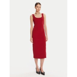 Patrizia Pepe Коктейлна рокля 8A1514 A6F5 Червен Regular Fit