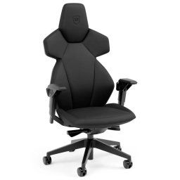 Геймърски стол noblechairs DAWN - Black Edition, до 110kg, изкуствена кожа, газов амортисьор, коригиране височина, лумбална опора, пластмасова база, черен