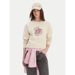 Roxy Суитшърт Surf Stoked Crew Brushed Vint ERJFT05018 Екрю Regular Fit