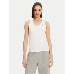 Lacoste топ TF4874 Бял Slim Fit