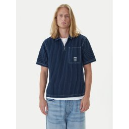 adidas Тениска с яка и копчета Wabash JW0169 Тъмносин Loose Fit