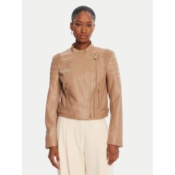 Guess Яке от имитация на кожа W5YL1 9WHDS0 Бежов Regular Fit
