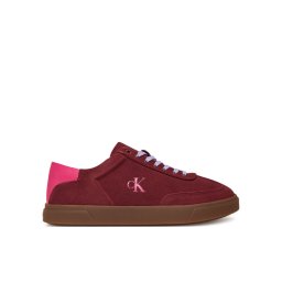 Calvin Klein Сникърси Low Pro Cups Lace Up Sue Mix Mg HW0HW02683 Бордо