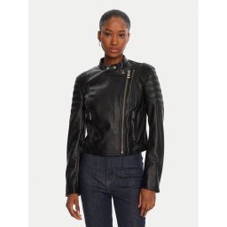 Guess Яке от имитация на кожа W5YL19 WHDS0 Черен Regular Fit