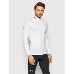 Under Armour Тениска от техническо трико HeatGear® Mock 1369606 Бял Skinny Fit