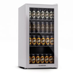Klarstein Beersafe 74 Slim, хладилник, 74 литра, 3 рафта, панорамна стъклена врата (HEA-Bersafe-74-wh)
