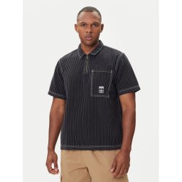 adidas Тениска с яка и копчета Wabash JW0171 Черен Loose Fit