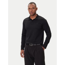 KARL LAGERFELD Тениска с яка и копчета 745000 554200 Черен Regular Fit