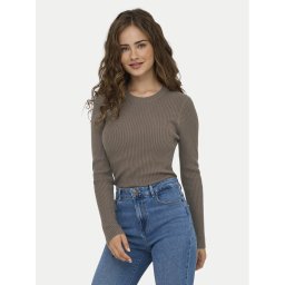 ONLY Пуловер Louisa 15344579 Кафяв Slim Fit