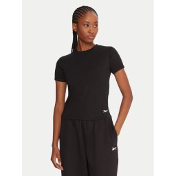 Reebok Тишърт RK25309CCW Черен Slim Fit