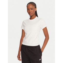 Reebok Тишърт RK25309CCW Бял Slim Fit