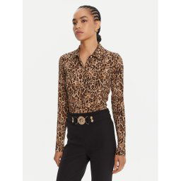 Just Cavalli Риза 79PAL228 JS496 Кафяв Slim Fit