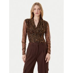 DKNY Блуза P53HVCMM Кафяв Regular Fit