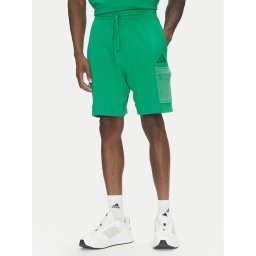 adidas Спортни шорти ALL SZN French Terry Colorblock JN9485 Зелен Regular Fit
