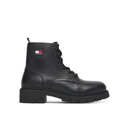 Tommy Jeans Туристически oбувки Tjw Lace Up Leather Boot EN0EN02824 Черен