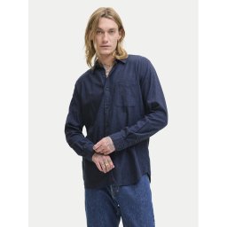 Jack & Jones Риза Classic Melange 12278416 Тъмносин Regular Fit
