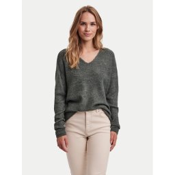 Vero Moda Пуловер Crewlefile 10233357 Зелен Loose Fit