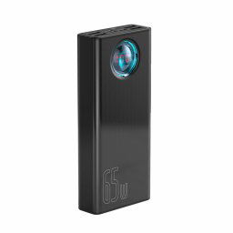 Външна батерия/power bank/ Baseus Amblight (PPLG000101), 30 000 mAh, 1x USB-C/1x USB Micro/1x Lightning към 4x USB-A/1x USB-C, черна, LED дисплей