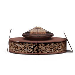 Blumfeldt Firebowl Ebeko 3 в 1, може да се използва като скара или маса, скара за печене + предпазител от искри (GDW27-Ebeko-Rust)