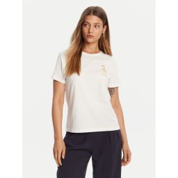Tommy Hilfiger Тишърт Gold Crest WW0WW46153 Бял Regular Fit