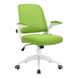 Работен стол RFG Pretty White W, до 120кг, дамаска/меш, полипропиленова база, Tilt механизъм, коригиране на височината, заключване в позиция, зелен