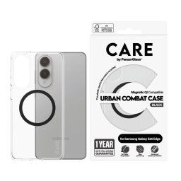 Гръб CARE by PanzerGlass за Samsung Galaxy S25 Edge Flagship Urban Black QI - Прозрачен