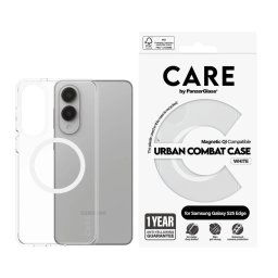 Гръб CARE by PanzerGlass за Samsung Galaxy S25 Edge, Flagship Urban White QI - Прозрачен