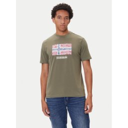 Napapijri Тишърт S-Drapeau Ss NP0A891K Каки Regular Fit
