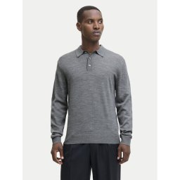 Jack & Jones Пуловер Merino 12281757 Сив Regular Fit