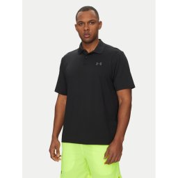Under Armour Тениска с яка и копчета Matchplay 1377374 Черен Loose Fit
