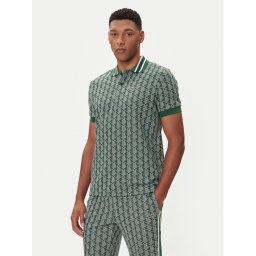 Lacoste Тениска с яка и копчета DH1417 Зелен Regular Fit